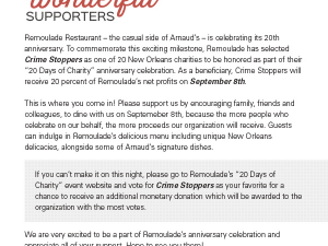 Remoulade's 20 Days of Charity Photo