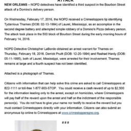 Dominos Pizza Robbery Third Suspect