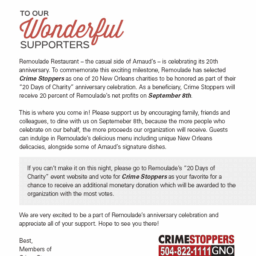 Remoulade’s 20 Days of Charity